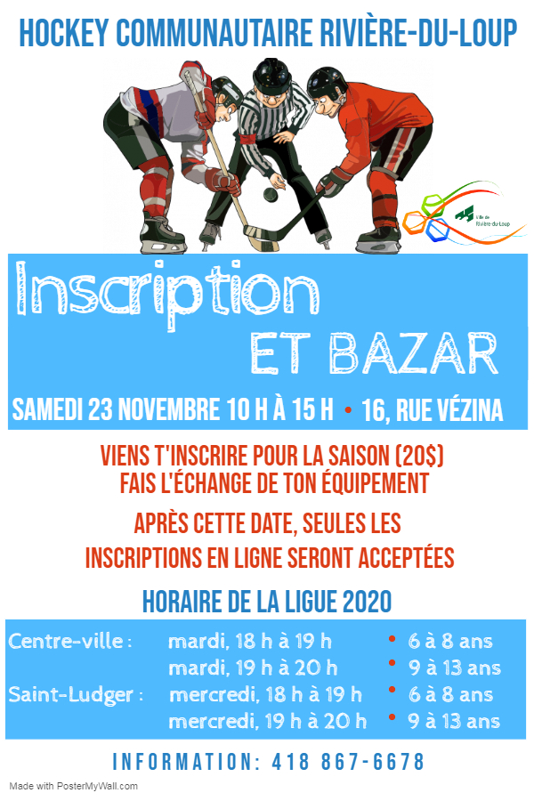 Inscription et bazar 2019 - Hockey communautaire - image