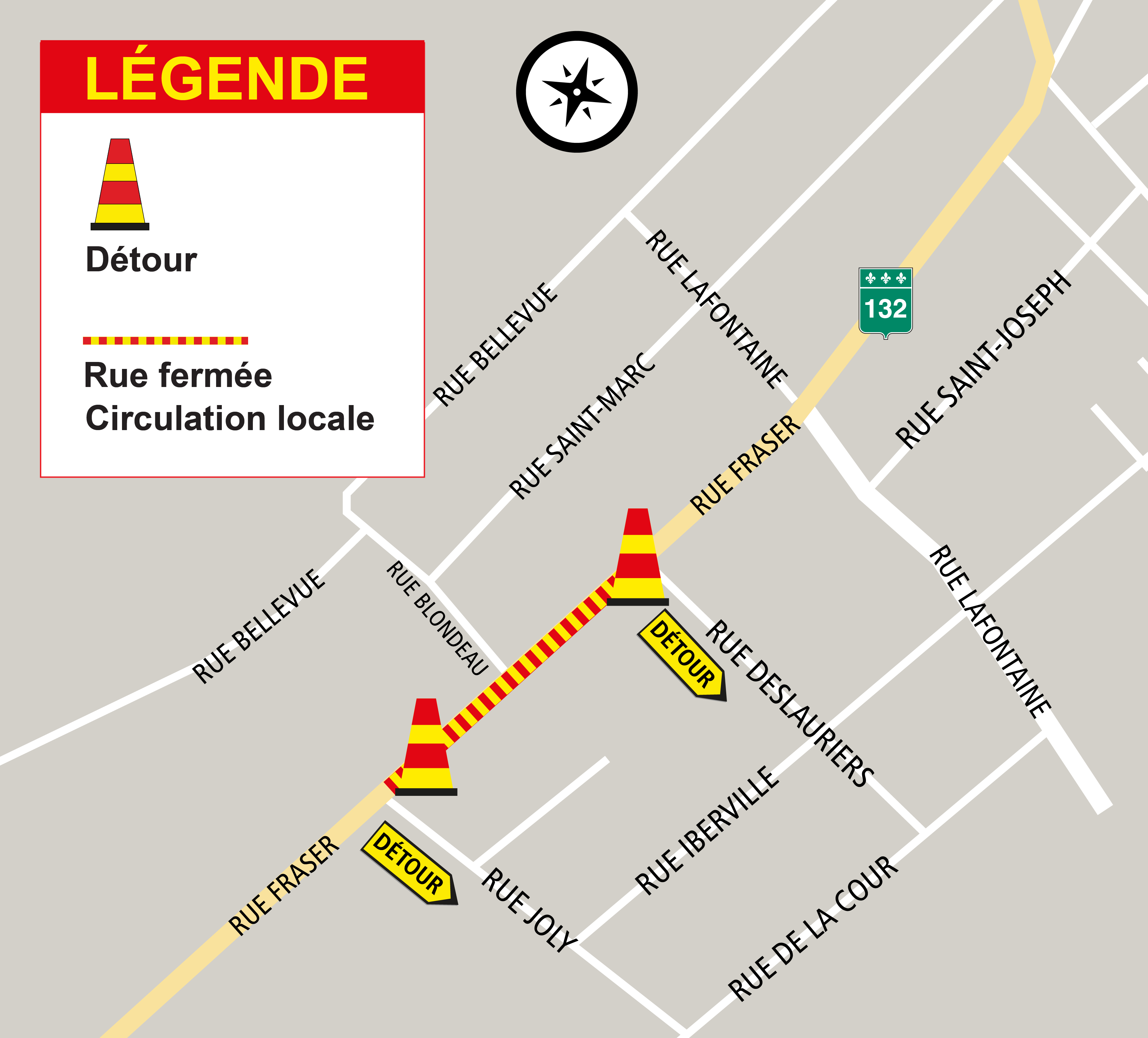 Courte entrave de la rue Fraser ce 23 septembre