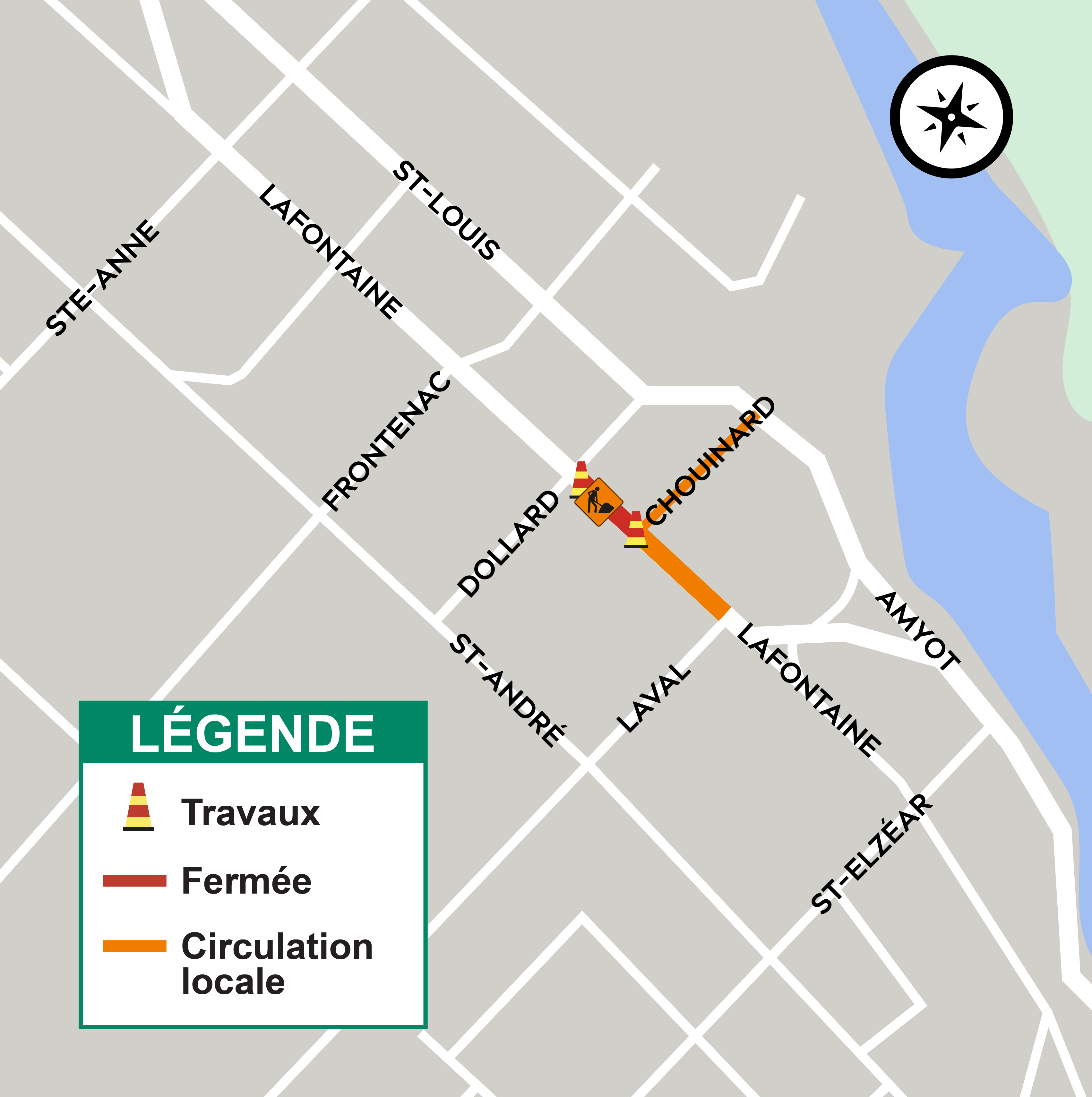 Info-travaux | Entrave de la rue Lafontaine ces deux prochaines semaines