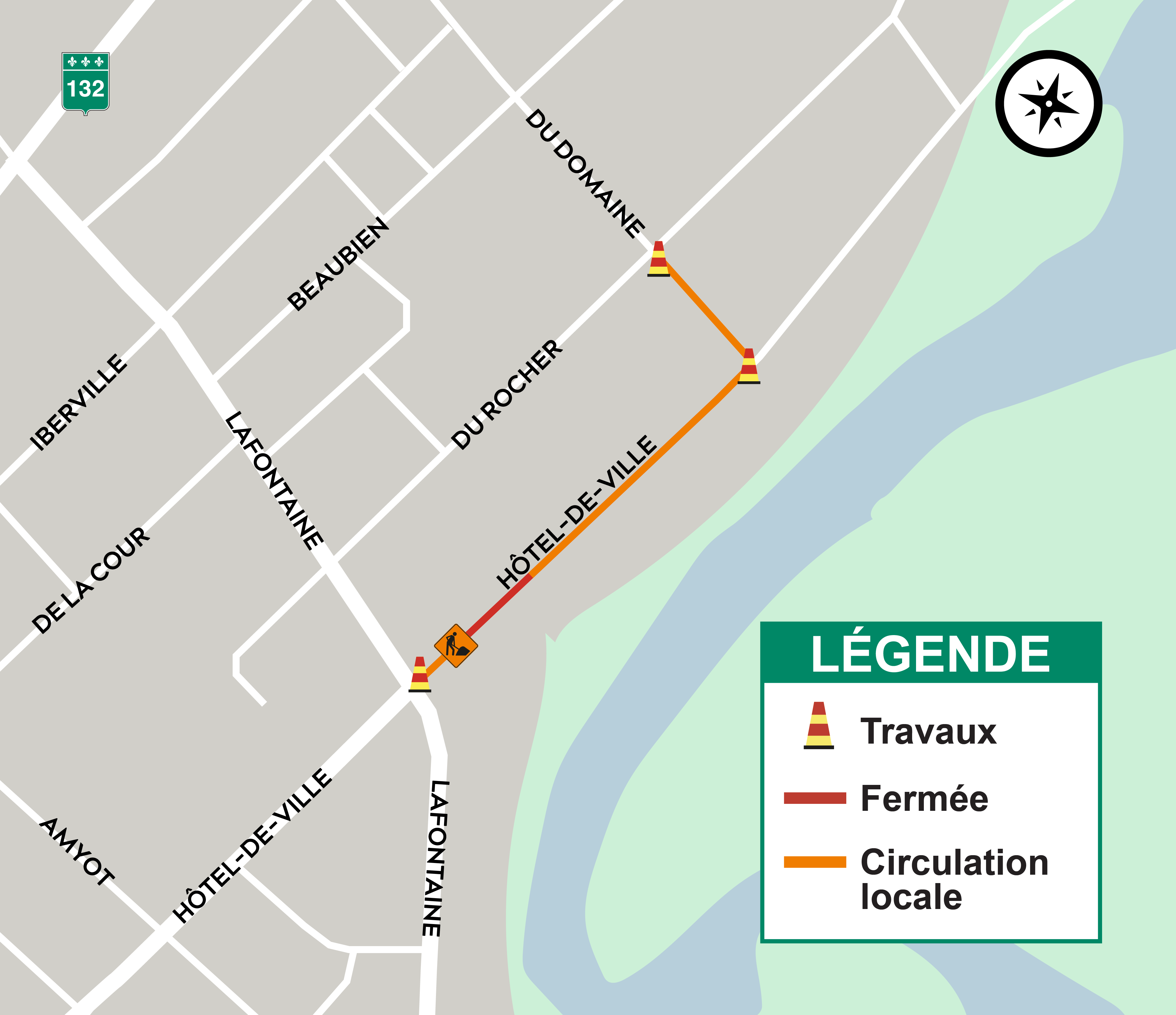 Entrave de la rue de l’Hôtel-de-Ville le lundi 24 août prochain